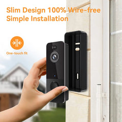 Wireless Doorbell Camera with Chime, Smart Video Doorbell Security Camera with ,Black