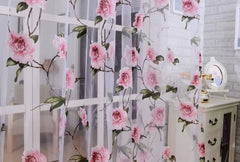 1Pcs Delicate Flower Window Tulle Curtain Sheer Drape Divider Window Voile Curtains Living Room Sheer Tulle Home Bedroom Decor