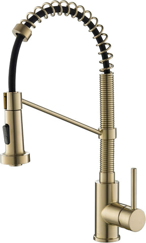 Bolden Commercial Style 2-Function Single Handle Pull down Kitchen Faucet in Brushed Gold, KPF-1610BG