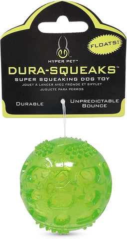 Durasqueak Dog Ball Toy, Interactive Dog Toys That Float and Squeaks for Playing, Fetching and Retrieving-Great Alternative to Traditional Tennis Balls Green 2.5 Inch
