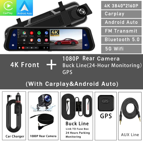 Dash Cam Mirror Screen