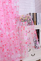 1Pcs Delicate Flower Window Tulle Curtain Sheer Drape Divider Window Voile Curtains Living Room Sheer Tulle Home Bedroom Decor