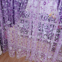 1Pcs Delicate Flower Window Tulle Curtain Sheer Drape Divider Window Voile Curtains Living Room Sheer Tulle Home Bedroom Decor