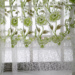 1Pcs Delicate Flower Window Tulle Curtain Sheer Drape Divider Window Voile Curtains Living Room Sheer Tulle Home Bedroom Decor